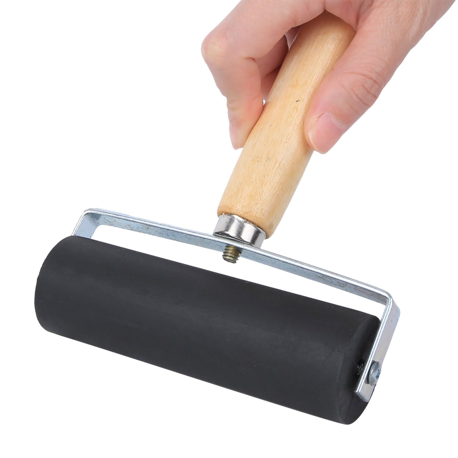 NevPuose Rubberen roller | behangrol met houten handvat