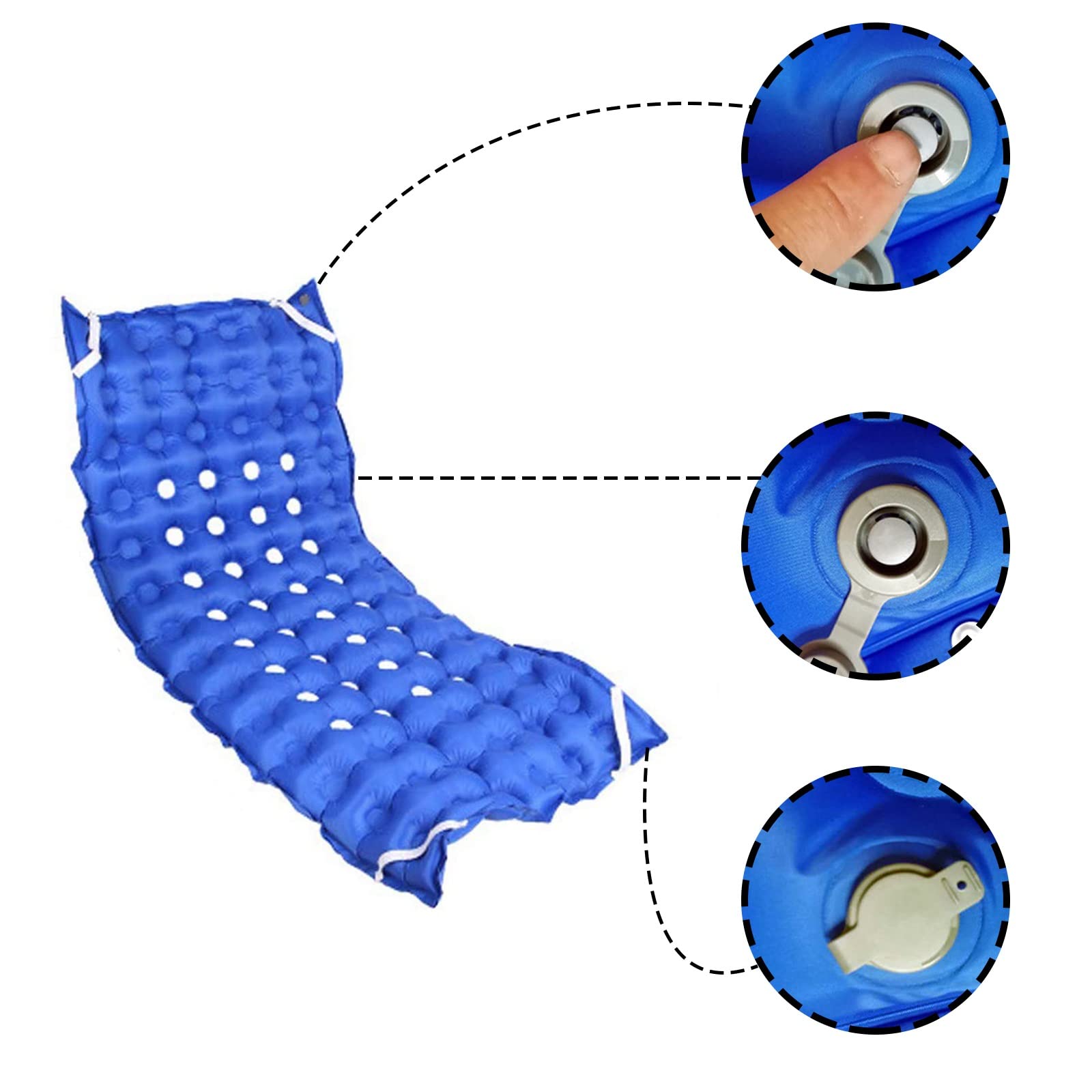 Colchón Inflable antiescaras, Cama de colchón de Aire portátil y Bomba de inflado Manual para Pacientes postrados en Cama a Largo Plazo