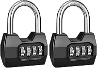 Vista 13 de 1 Pack disecu Candado de Combinación de 4 Dígitos, Candado Impermeable para Exteriores para Casillero de Gimnasio Escolar, Cerca, Portón, Cobertizo