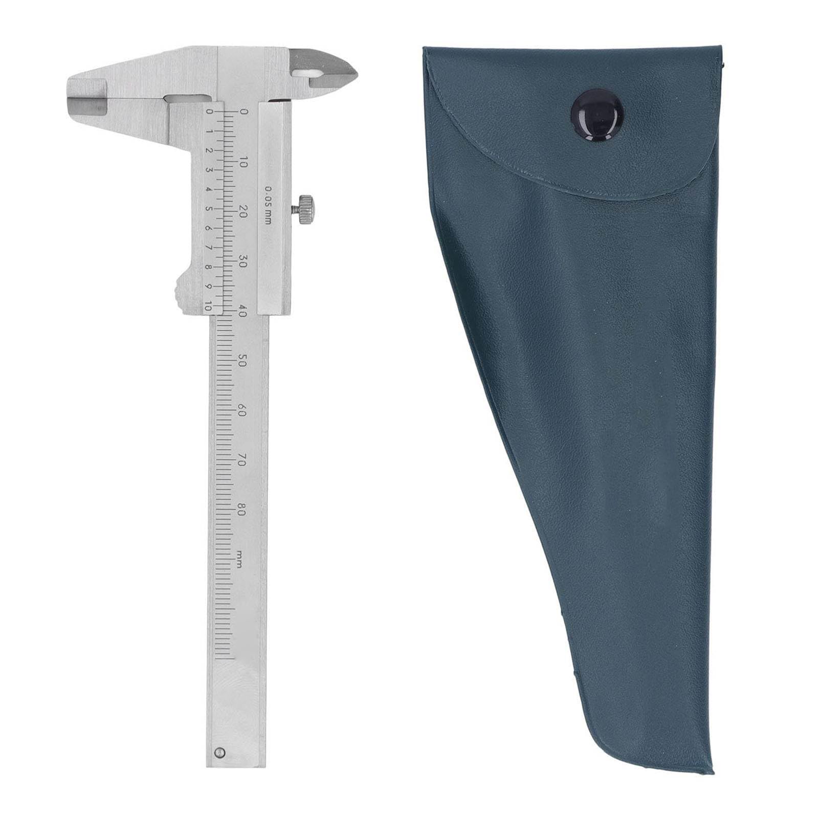 Fabater Pie de Rey de Precisión de Acero Inoxidable, Herramienta de Medición Portátil de 0 a 80 Mm para Objetos Pequeños, Pie de Rey Resistente Al óxido y la Erosión, Ideal para Procesamiento Mecánico