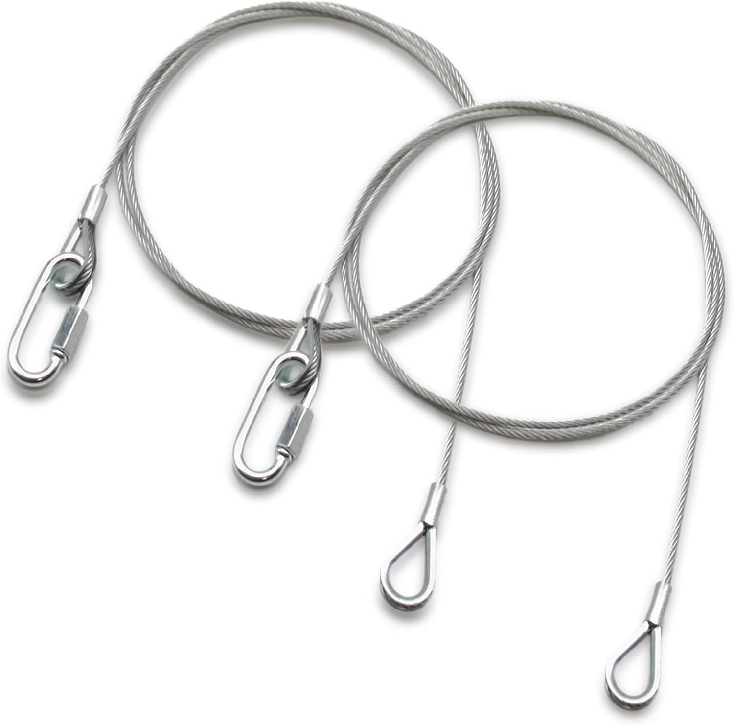2Pcs Lift Cable Replacement with EZ Spring Clips, Stainless Steel Cable for Trailer Gate Lift Trailer Gate Assist