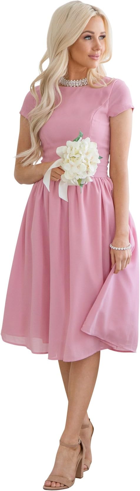 Lucy Modest Chiffon Dress, Modest Bridesmaid Dress or Modest Prom Dress