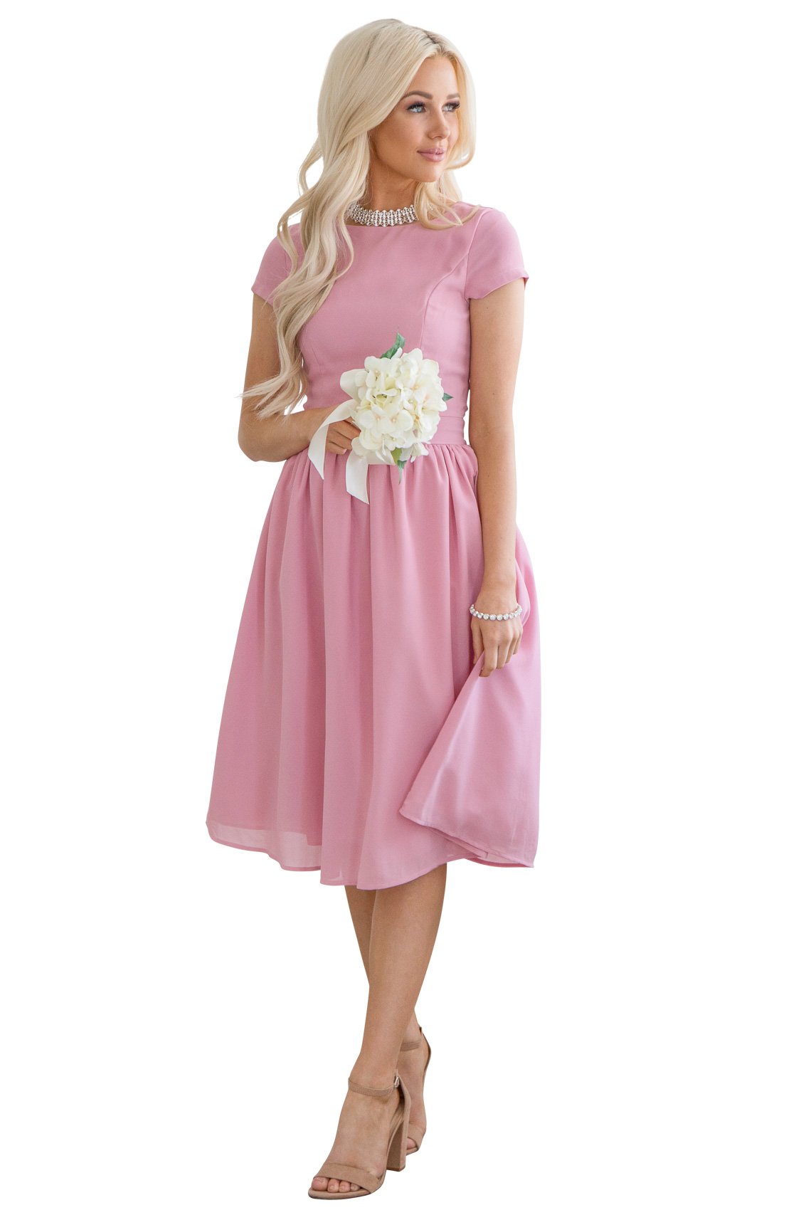 Lucy Modest Chiffon Dress, Modest Bridesmaid Dress or Modest Prom Dress