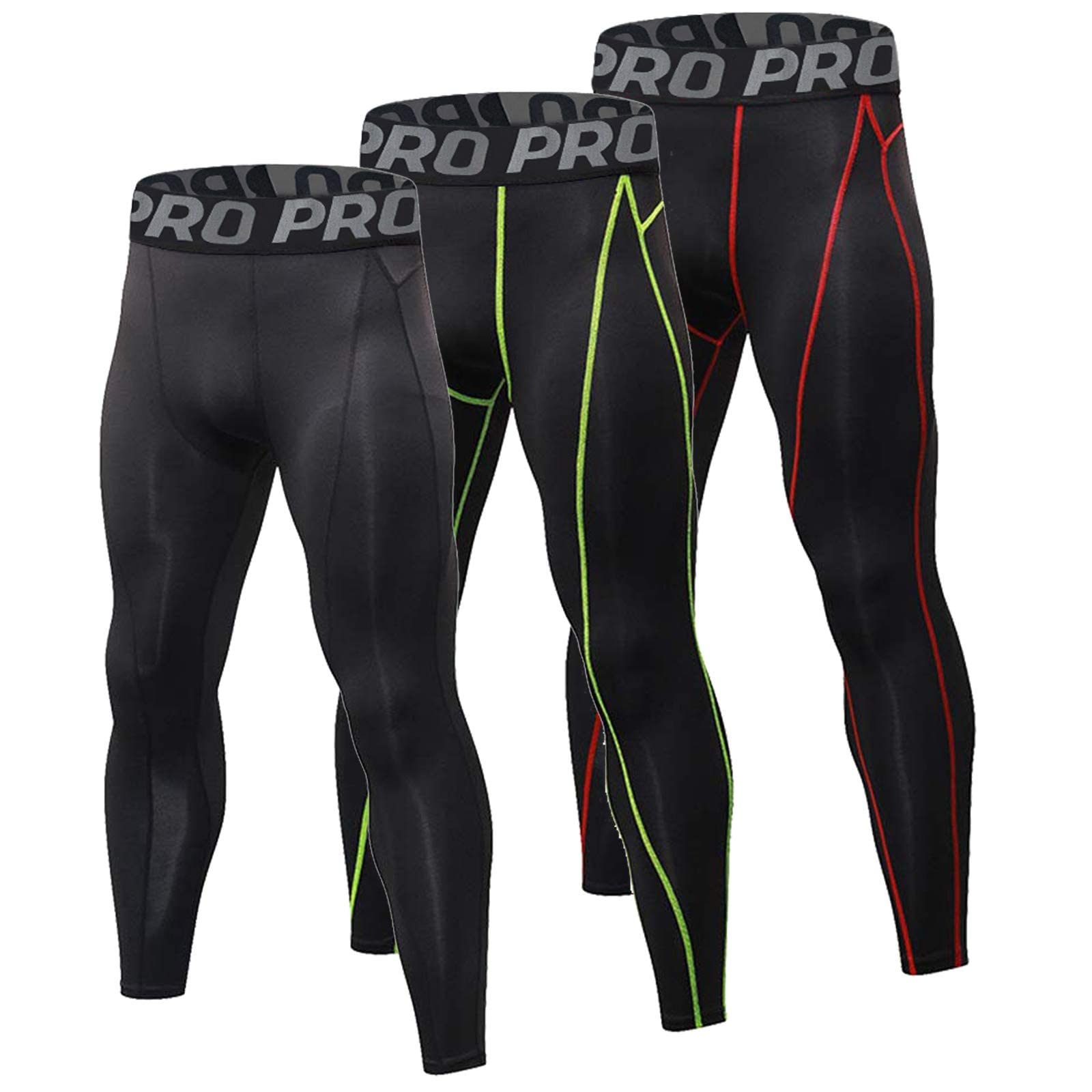 YUSHOW Lot de 3 Caleçon Long Homme Thermique sous-VêTement Chaud Collant Homme Hiver Legging Doux et Léger