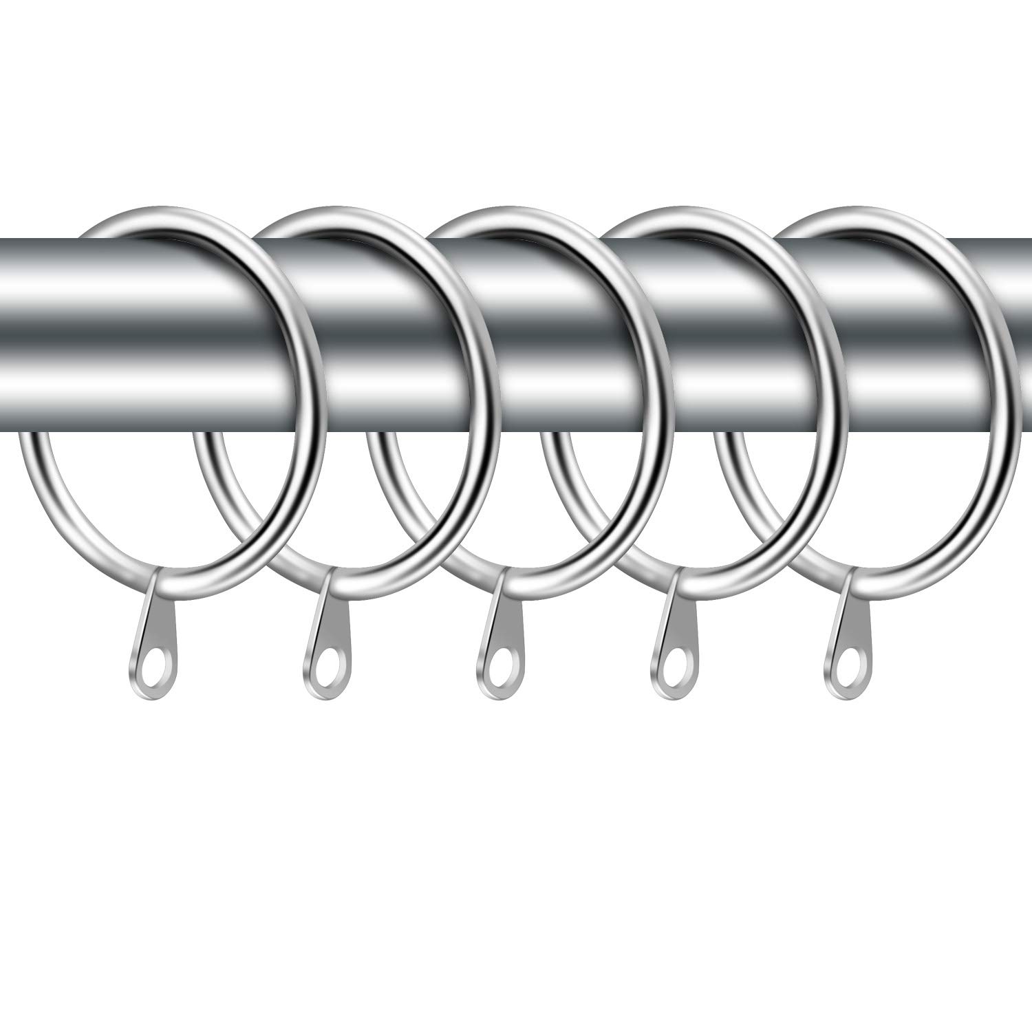 Tbestmax Gordijnringen van metaal, zilverkleurig, 42 mm binnendiameter, 40 stuks Tbestmax Gordijnringen van metaal, zilverkleurig, 42 mm binnendiameter, 40 stuks