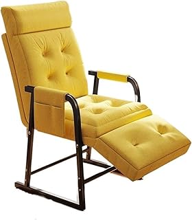 Sofá cama reclinable plegable para oficina en casa, respaldo y patas ajustables, sofá para personas perezosas para descansar y siesta, balcón, silla de salón, color amarillo