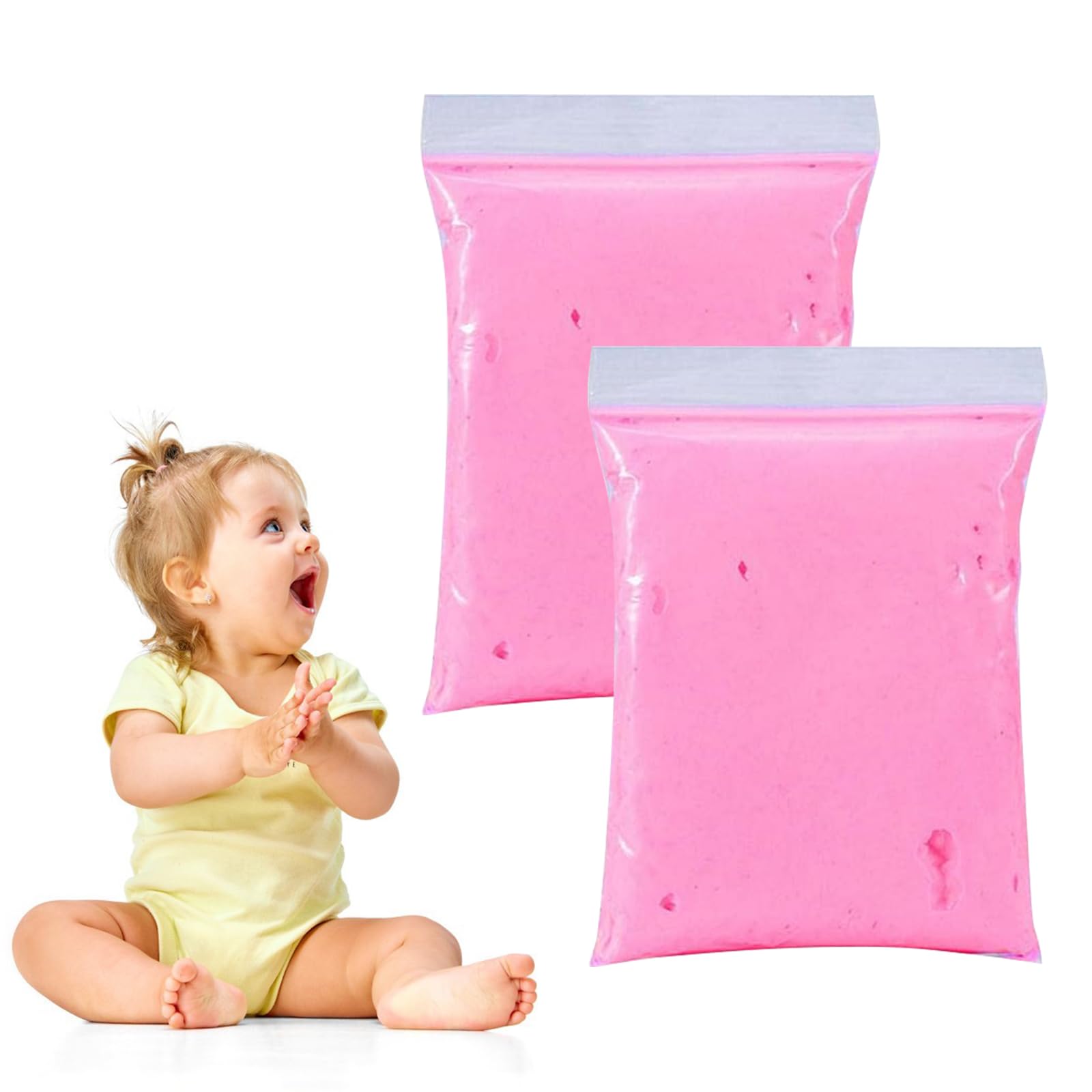 Kit de Arcilla de Huellas de Mano y Pie de Bebé,Arcilla de Modelado para Huella de Pie y Manos del Bebe,Kit para Huellas de Bebé,Regalo Recuerdo Perfecto para Baby Shower,Rosa