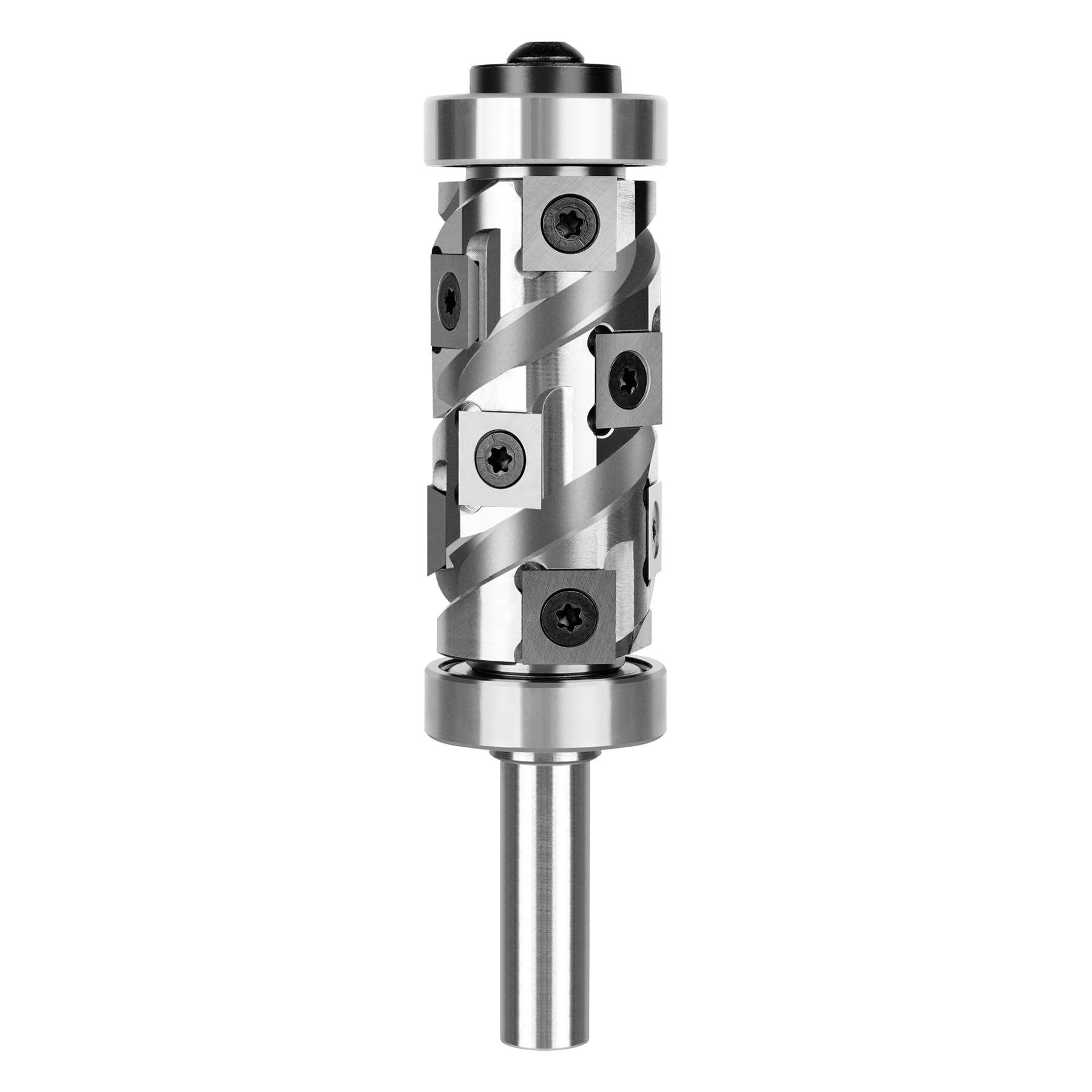 SpeTool Spiraalfrees, 8 mm schacht compressiefrees voor tol 12 mm snijdiameter 25 mm snijlengte kopieerfrees met VHM bovenste druppelring voor het snijden van