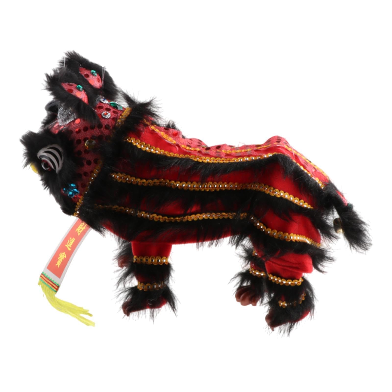 TWTCZOZ String And Rod Puppet, Asian Figure for Children, Lion Dance, Collectibles, Red Black