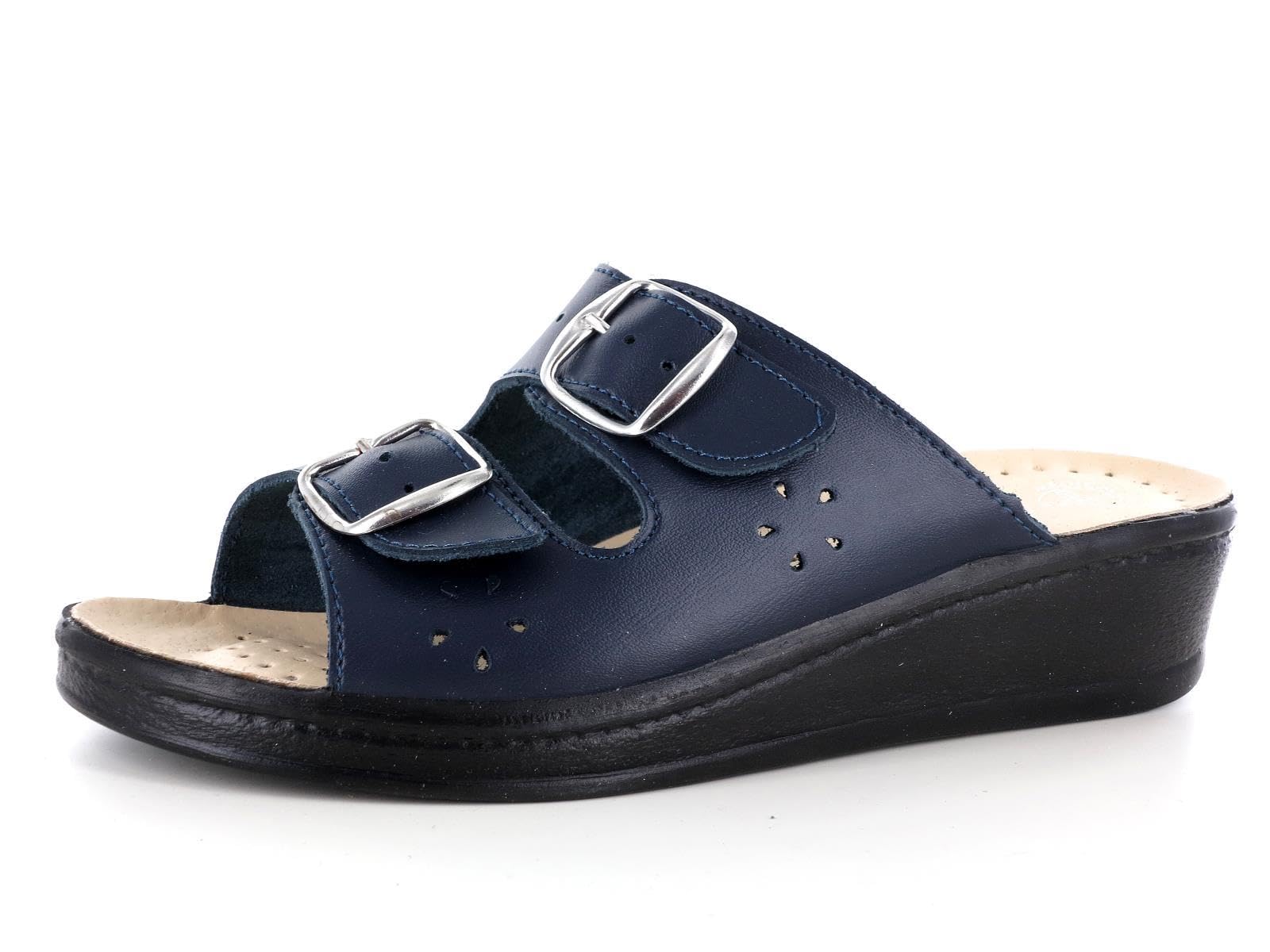 Sandalias Zuecos Mules Zapatillas Zapatos de Cuero, Mujer