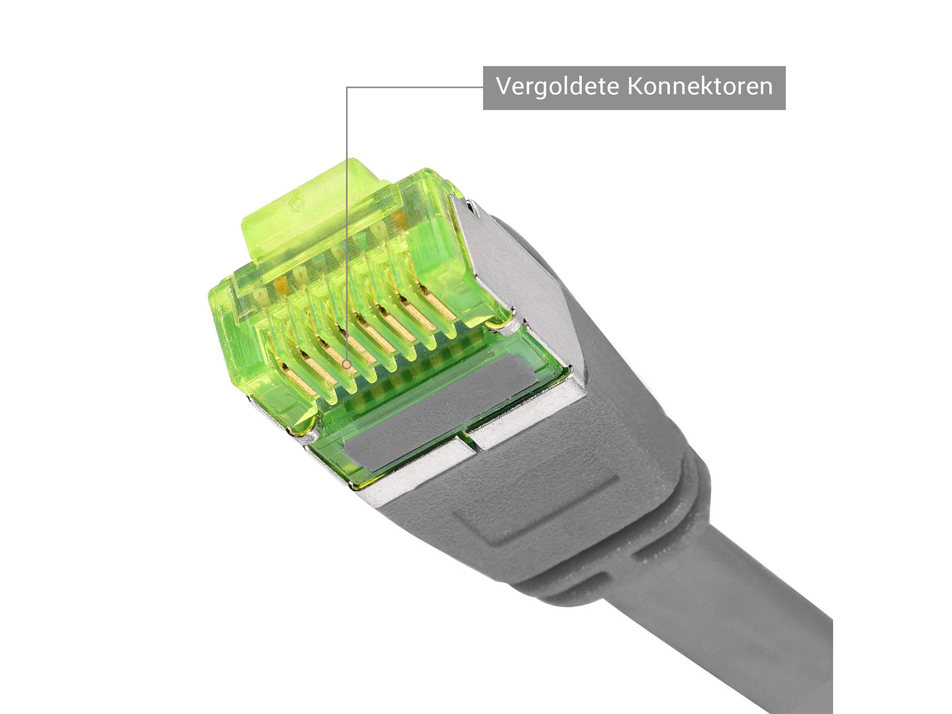 10er Pack 5er Pack CAT.7 hochwertiges Premium Netzwerkkabel flach mit RJ45 Anschluss | LAN Kabel | 5m | grau |Abschirmung durch U/FTP | kompatibel mit Router, Modem, Switch