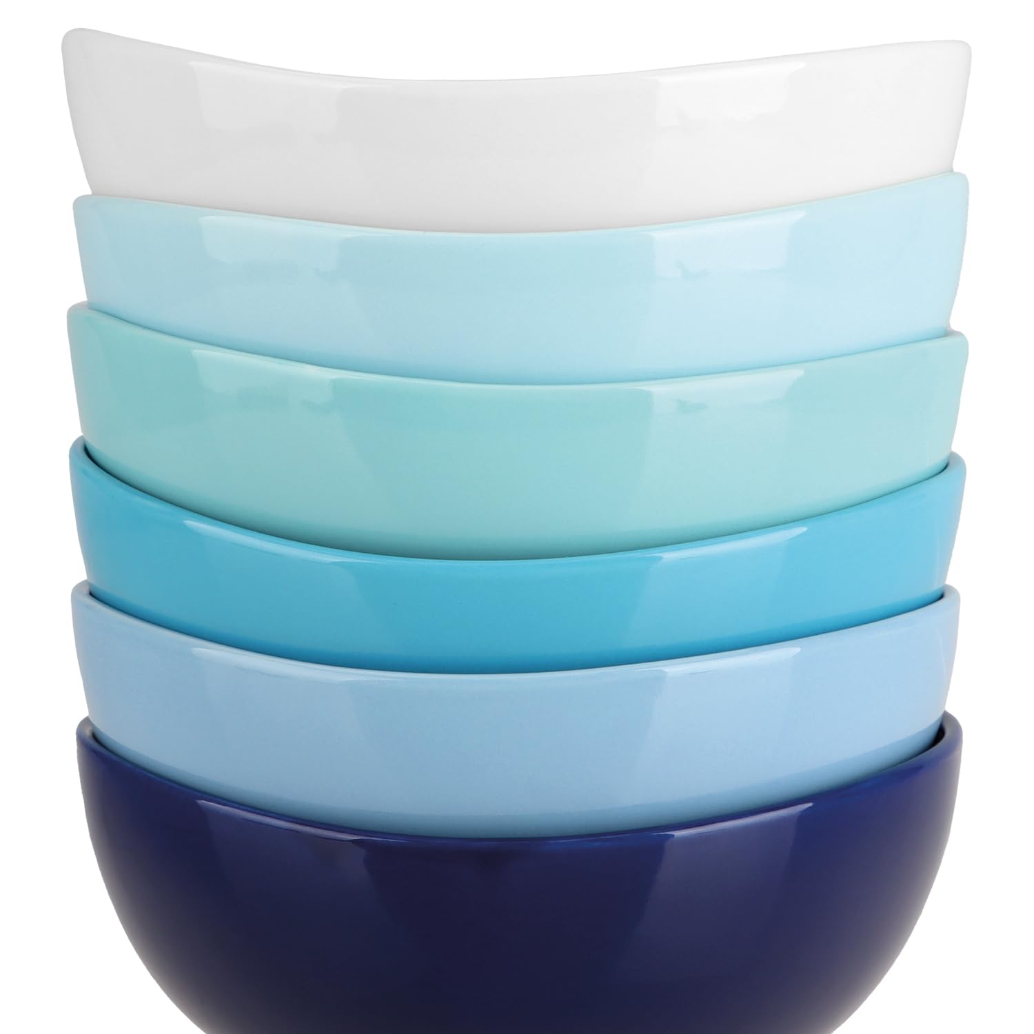 com-four® 6x Bols en Céramique 500 ml pour Céréales | Bols empilables pour petit déjeuner, salades, desserts et snacks, design élégant, micro ondes et lave vaisselle