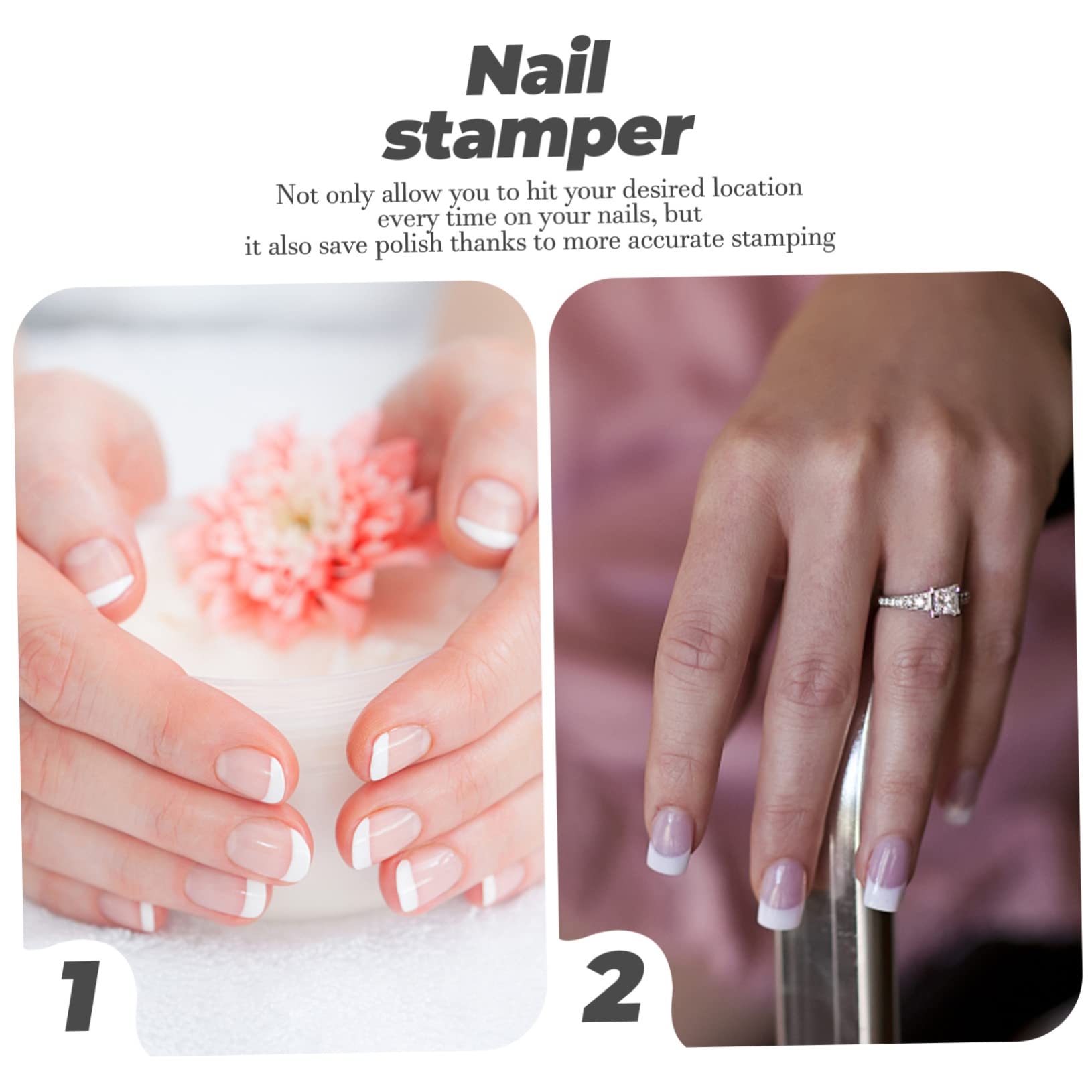 Mikinona 5 Set Di Stamper Per Nail Art Kit Per Nail Art Con Punta Francese Stamper Per Nail Art Stamper Per Nail Art Stencil Per Nail Art Facili Da Usare