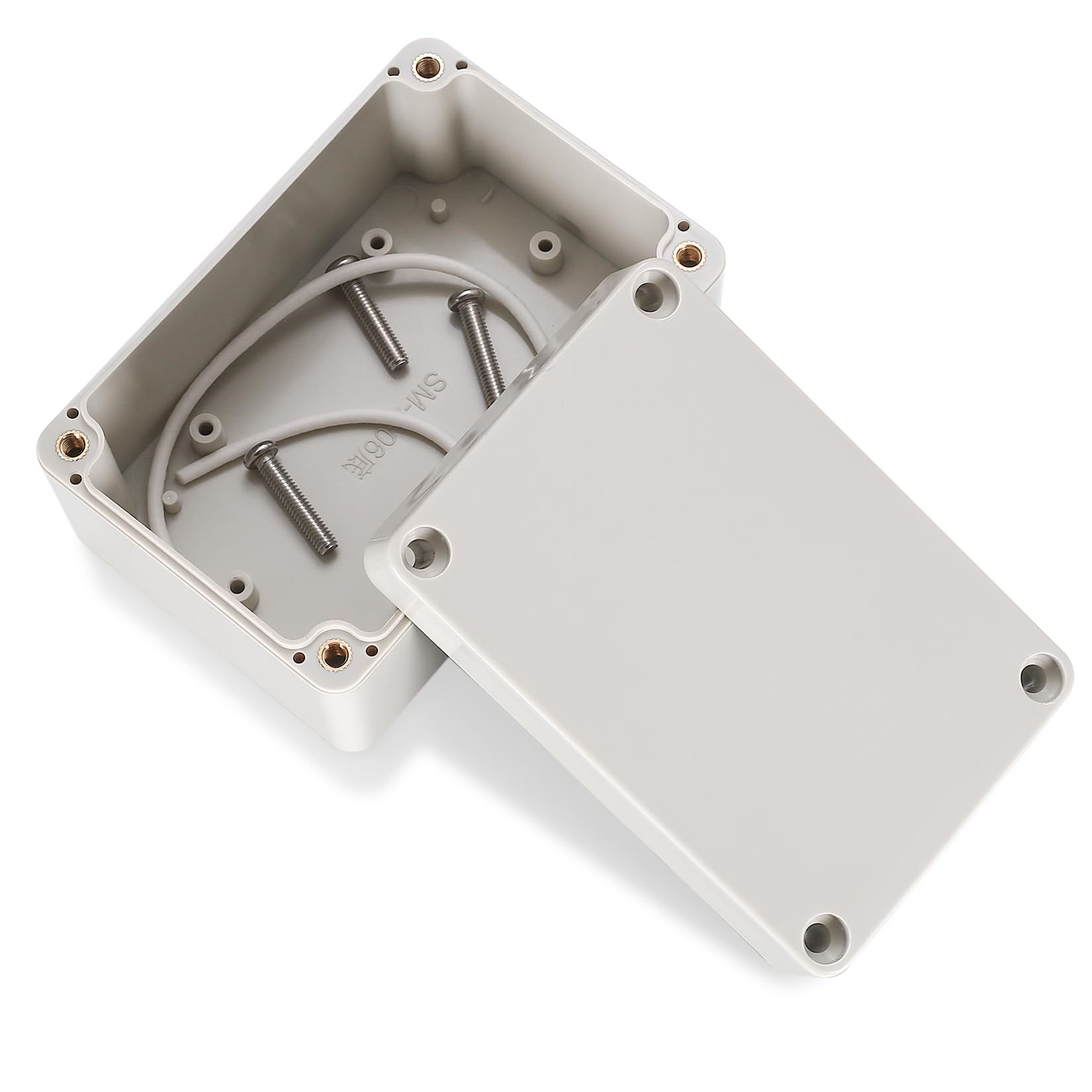 2 Piezas Cajas de Conexiones, Caja de Derivación Estanca Exterior Electricas, Cajas de Proyectos Electrónica Plástico, Conexiones Cables Electricos Estancos (100X68X50MM, Blanco grisáceo)