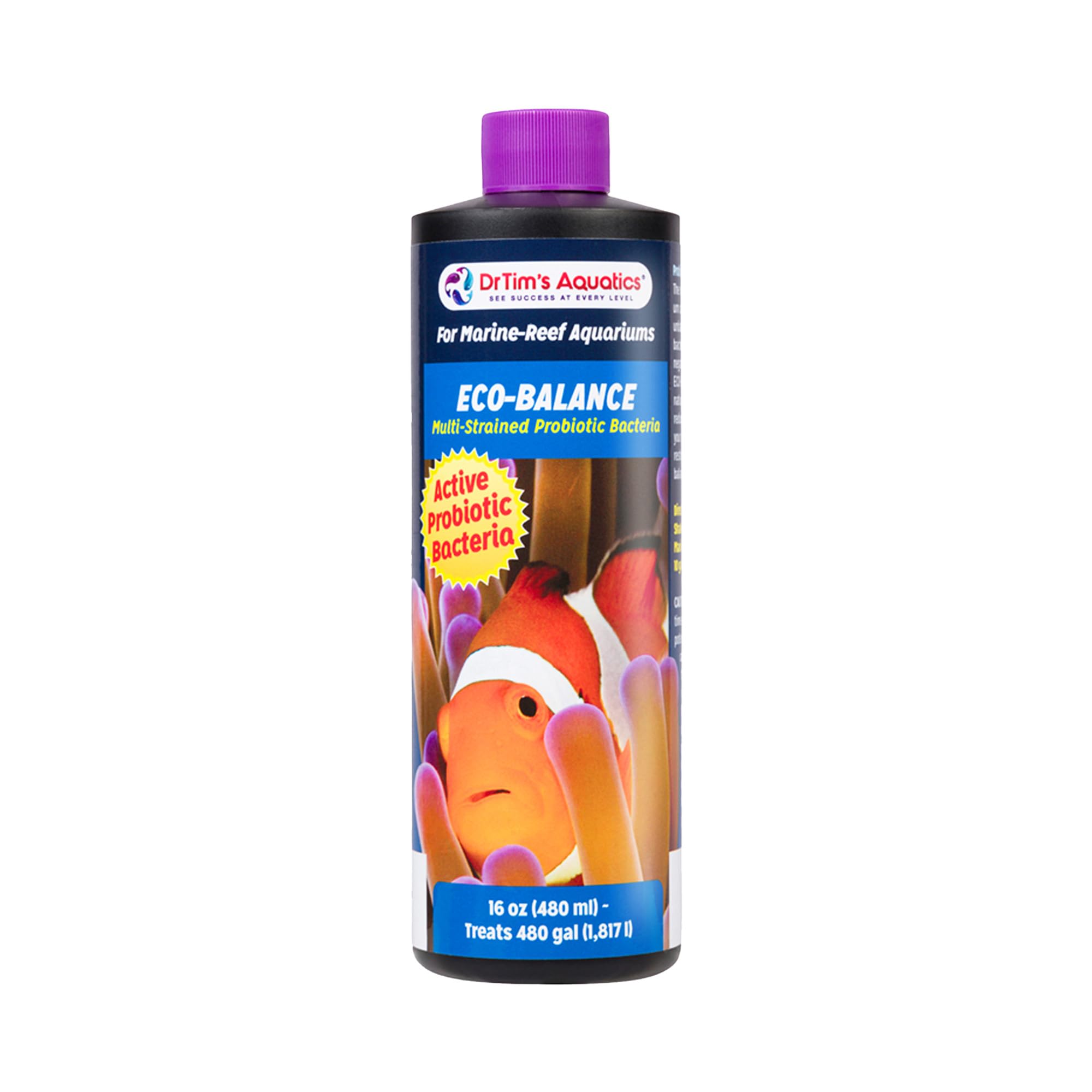 DrTim's Aquatics Eco-Balance for Reef Aquariums – Multi-Strained, Supportive Probiotic Bacteria to Maintain a Balanced Fish Tank Environment-16 oz.