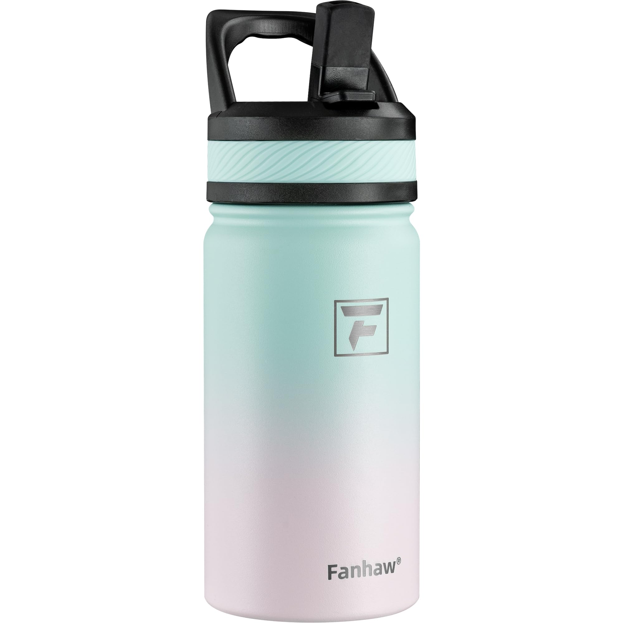 Fanhaw 14 Oz Kids Insulated Water Bottle with Straw Lid – Stainless Steel Double Wall Vacuum, Leak-Proof, BPA-Free Water Bottles for School Boys &