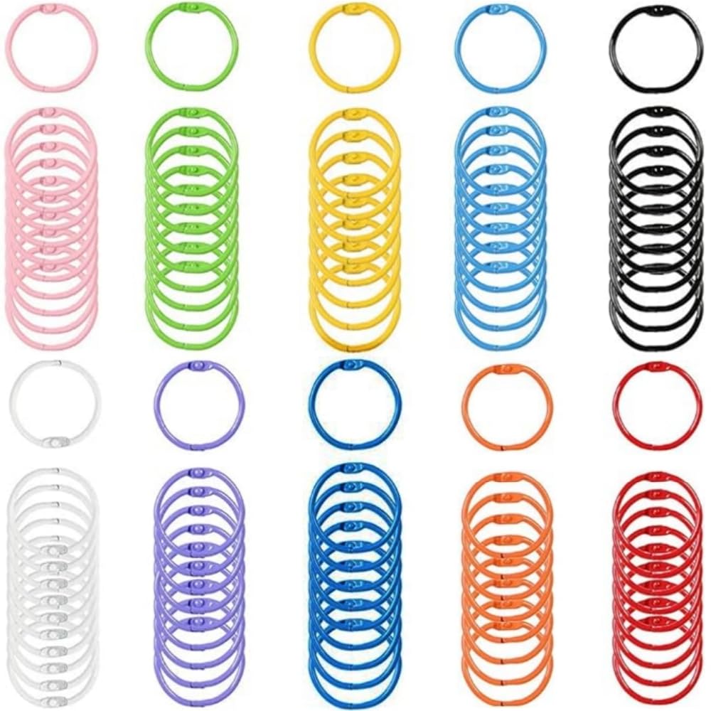 ZITFRI - 100 stuks boekenringen, 20 mm, metalen ringen, sleutelhangers voor scrapbooking, handwerk