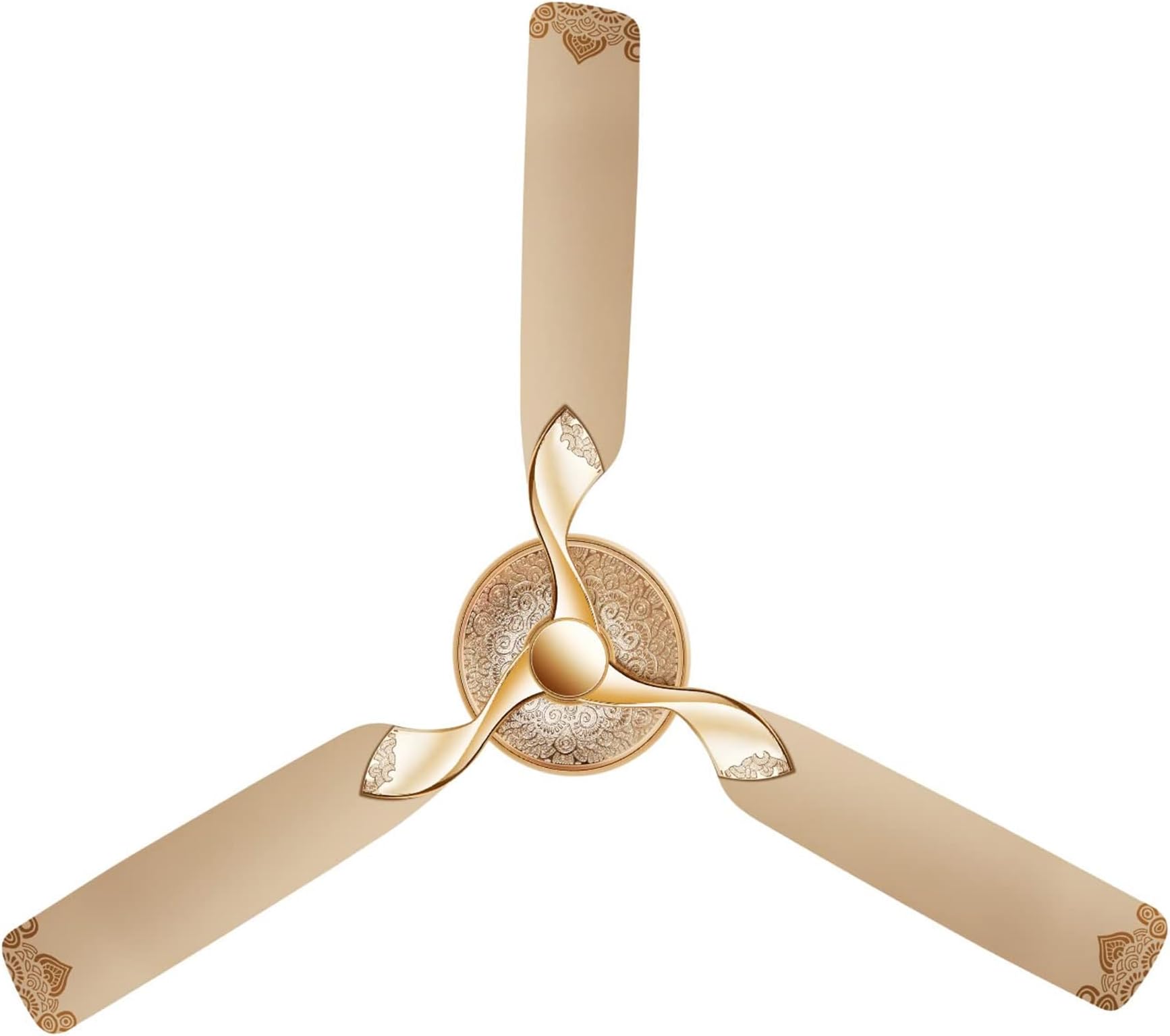 Signature Jaipur Mahal 1320mm Designer Ceiling Fan for Home and Office (2 + 3 Year Warranty), Thar Gold, Free Installation