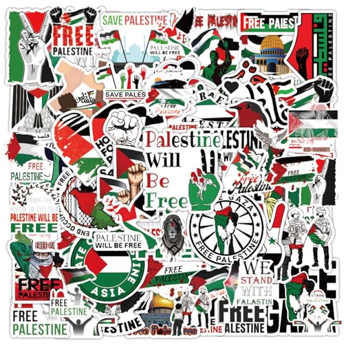 100 Autocollants Palestiniens,Palestine Sticker,Autocollant pour voiture,Autocollants Imperméables Auto-Adhésifs,Pour Ordinateur Portable, Gourde, Guitare, Vélo