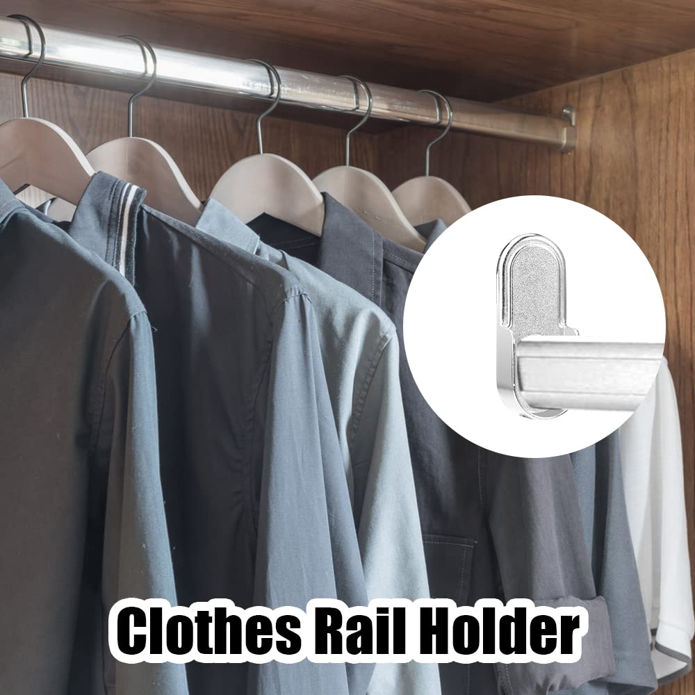 Set 6 Supporti Asta Appendiabiti Con Viti - In Lega Di Zinco Per Guardaroba E Armadi - Foto 8