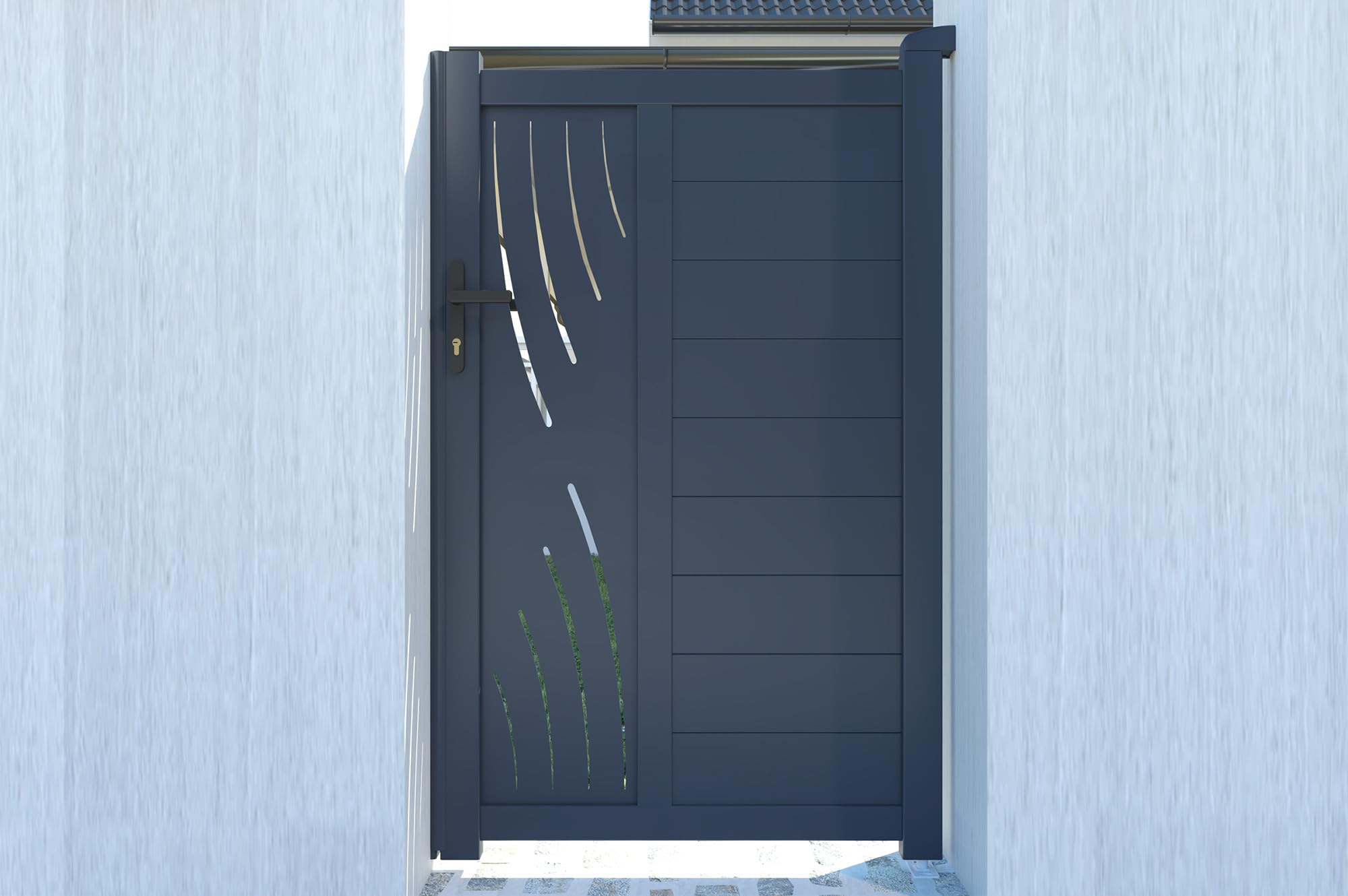 Casanoov Gartentür aus aluminium 1m VELETA H.160cm grau