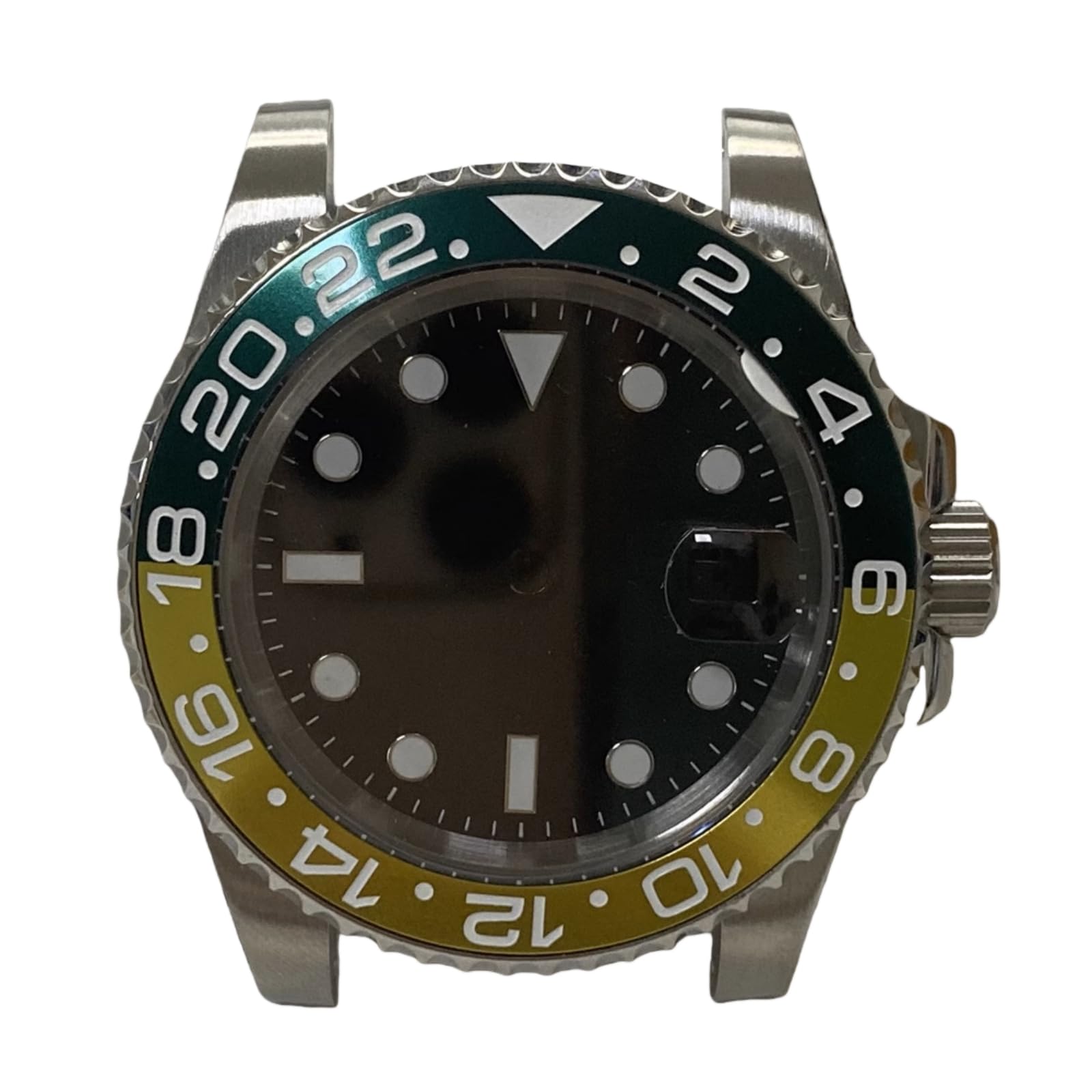 Destro Stil GMT Uhrengehäuse 40mm Linke Krone Saphirglas Datumslupe 8215 3804 Automatikwerk für Rolex Submariner