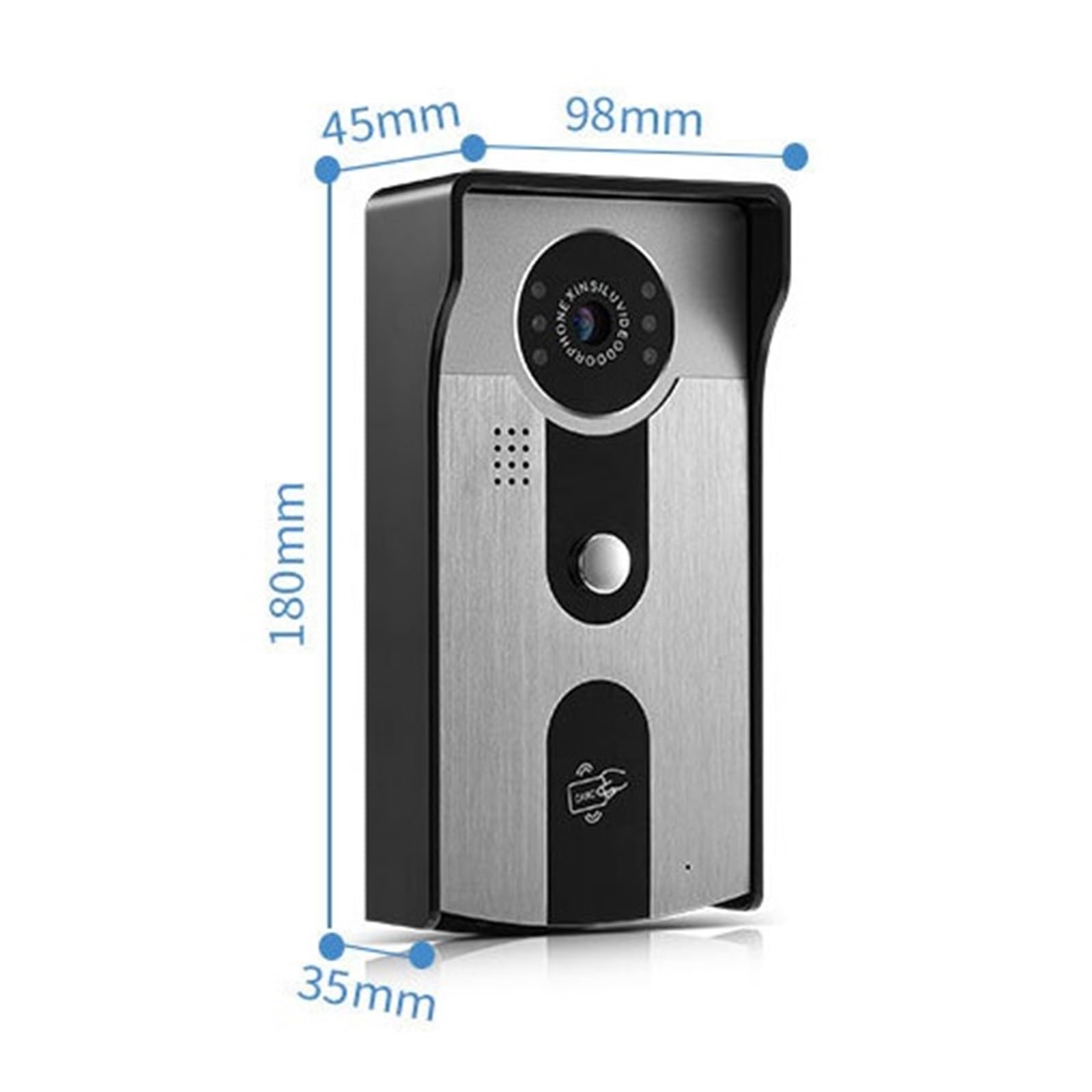 Timbre con Vídeo Timbres con Cámara Inalámbrica, Timbre De Puerta con Cámara De Seguridad WiFi Inteligente 1080P HD con Visión Nocturna, Resistente Al Agua, Compatible con Tarjeta SD