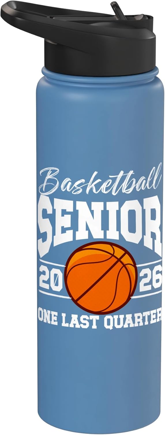 Basketball Senior 2026 Last Quarter Senior Basketball Player Stainless Steel Insulated Water Bottle