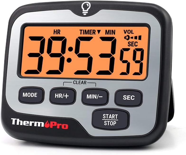 ThermoPro TM01 Kitchen Timer Digital Cooking Timer with Large LCD Display Volume Alarm Timer Multifunction Adjustable Countdown Timer Backlit
