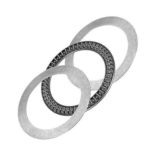 Miniatura 20 de uxcell AXK80105 Needle Roller Thrust Bearings with 2 Washers, 80mm Inner Diameter, 105mm OD 4mm Width Chrome Steel