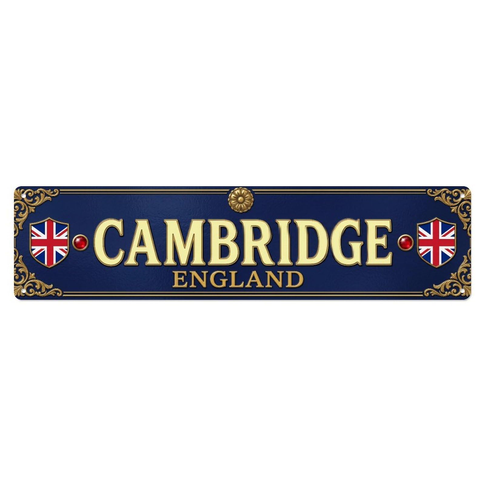 Metal Tin Sign Cambridge England Vintage