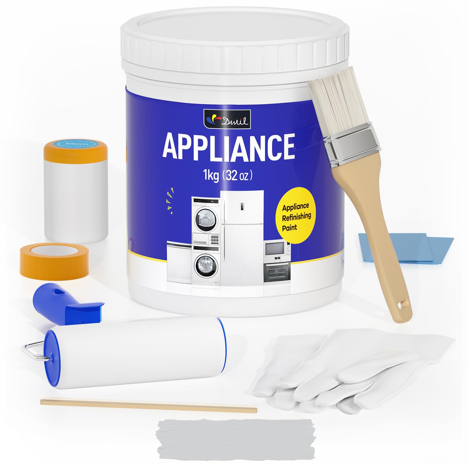 DWIL Pintura para electrodomésticos para refrigerador, pintura a base de agua, pintura para refrigerador, interior, para superficies de plástico y metal en lavavajillas, aire acondicionado, secadora