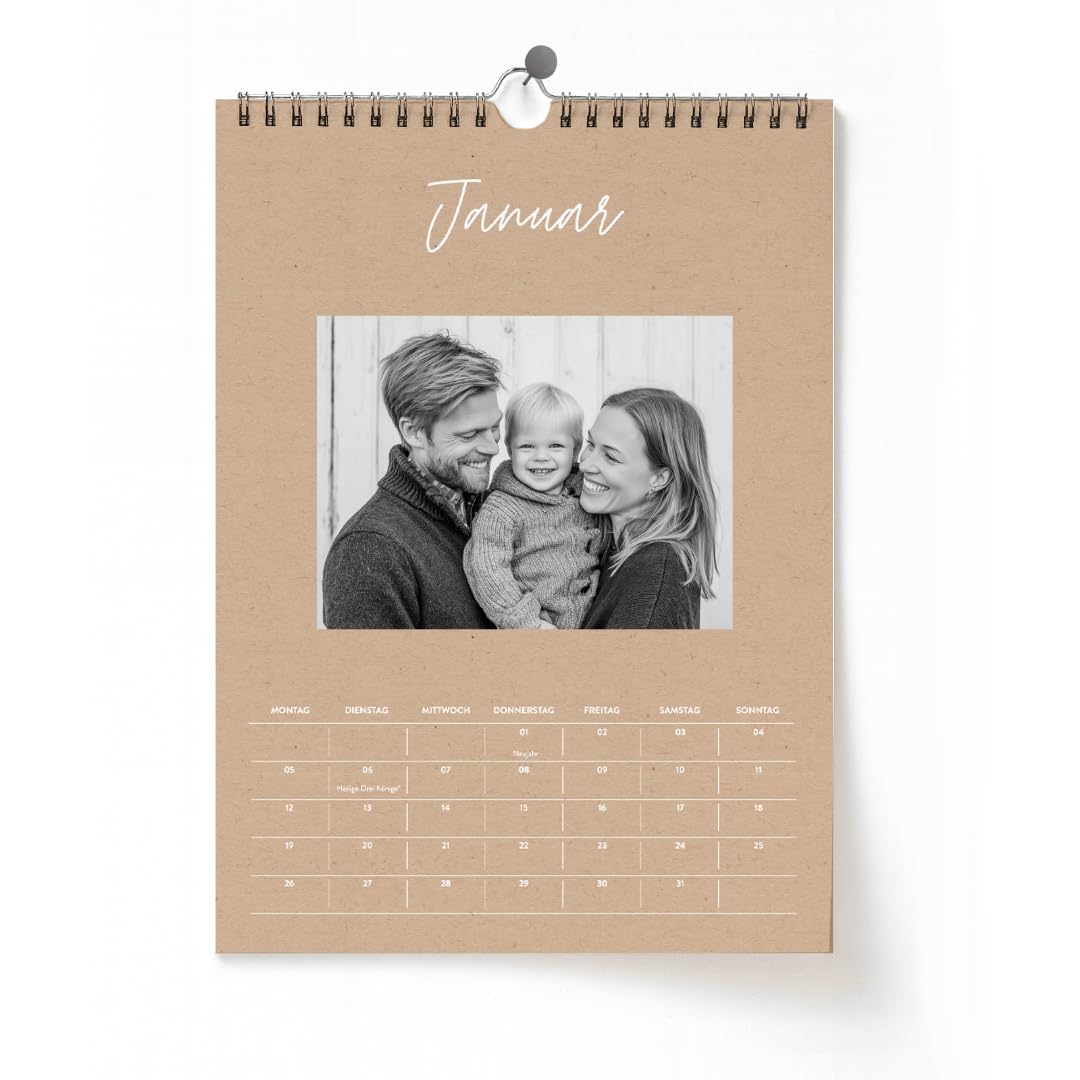 Bastelkalender 2026 Zum Selbstgestalten - DIY Fotokalender DIN A4 Mit Nachhaltigem Papier