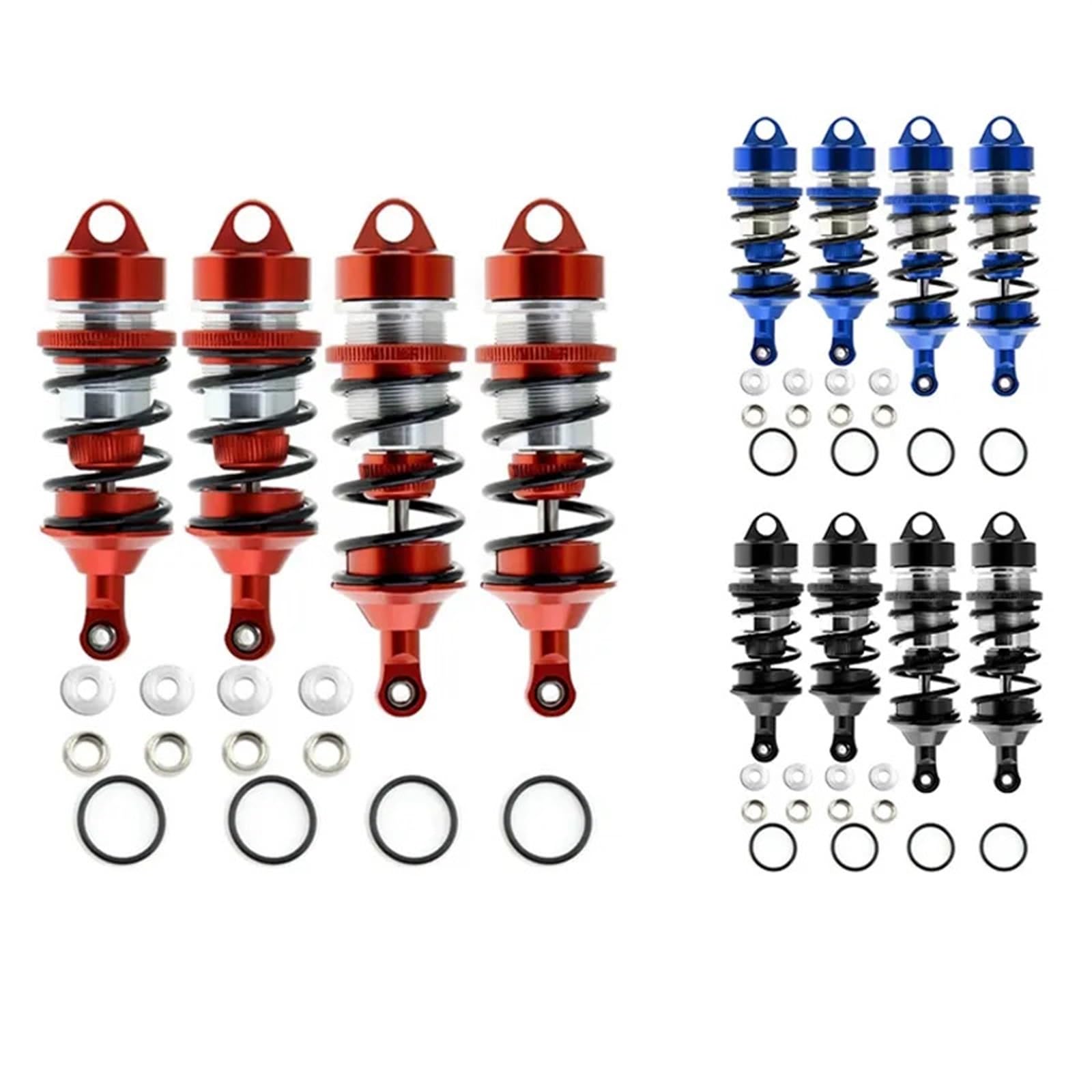 Amortyzator pasuje do Arrma 1/7 wykroczenie 6S BLX Felony 6S BLX nieograniczone rolki RC ulepszenia samochodów części akcesoria (Color : Black)