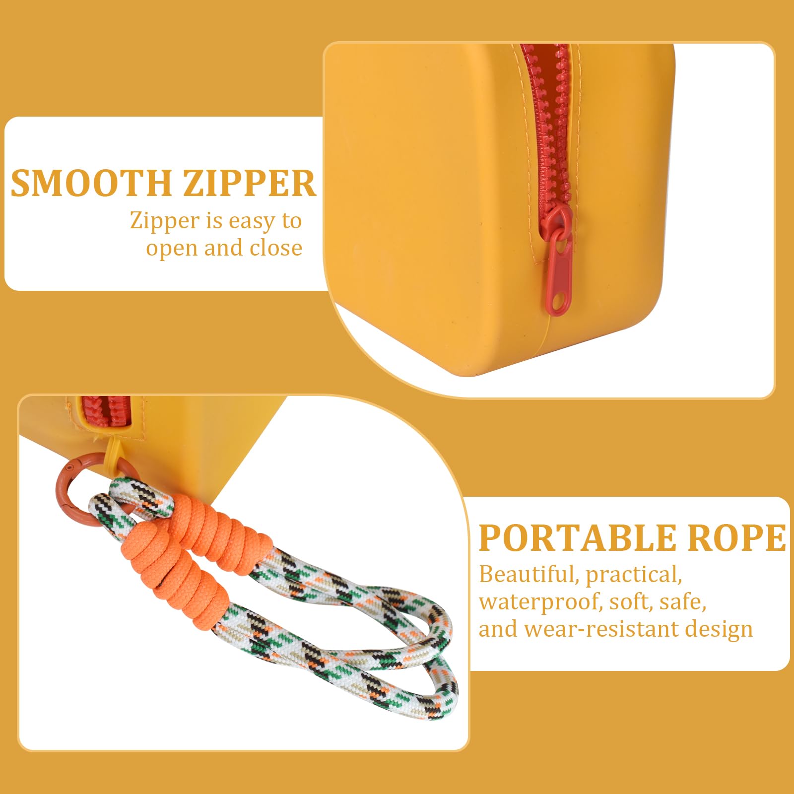 Bolsa de Cosméticos de Silicona, Bolsa de Maquillaje de Viaje, Neceser de Aseo Impermeable, Bolsa Aseo Silicona Portátil 2 PCS Rosa y Naranja, Bolso de Tocador para Mujeres y Hombres