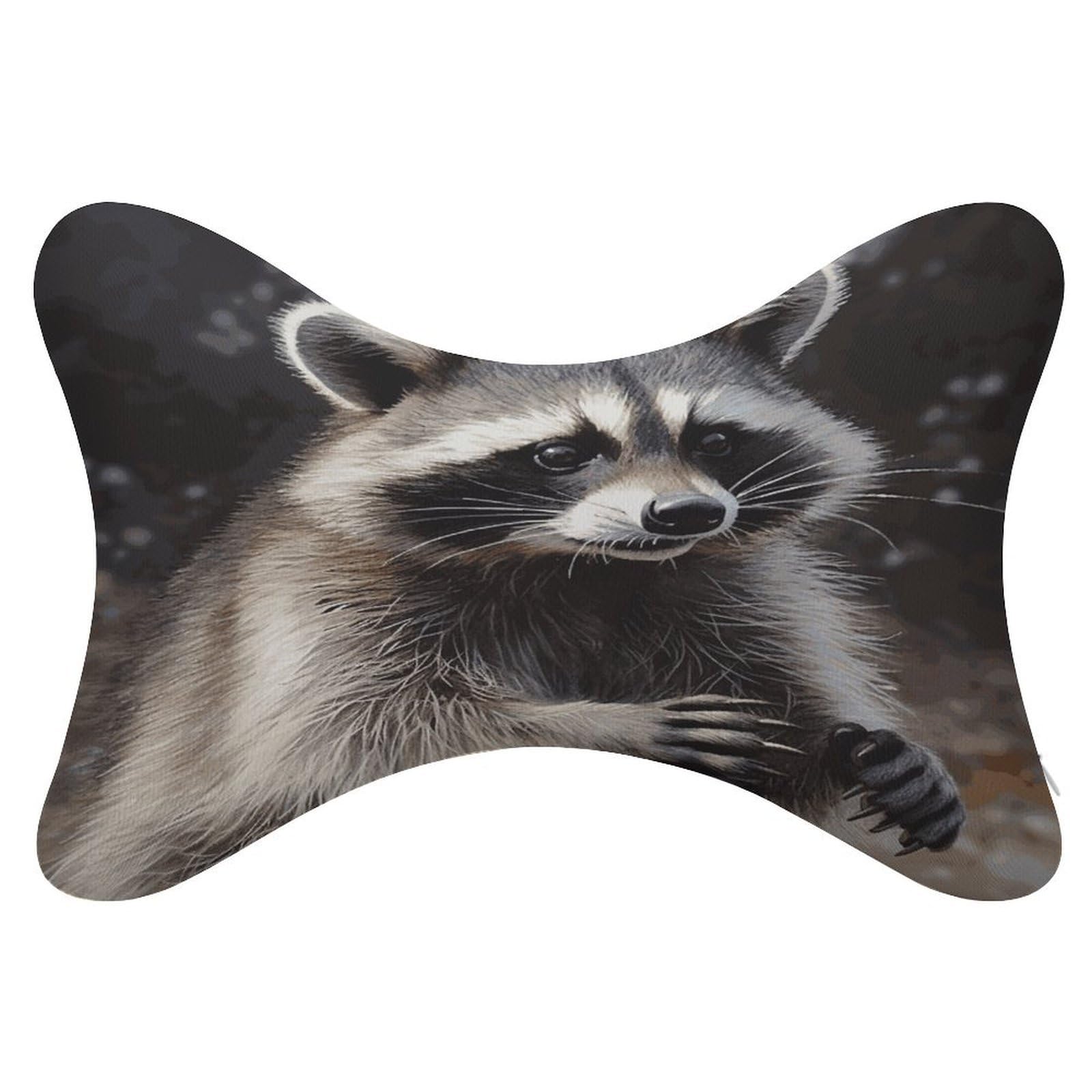 JTREHY 2 Pack Raccoon Car Headrest Pillow Memory Foam Car Neck Pillows Soft Comfortable Vehicle Neck Pillows Non-Slip Headrest Cushion Universal Car Pillow for Neck Pain Relief