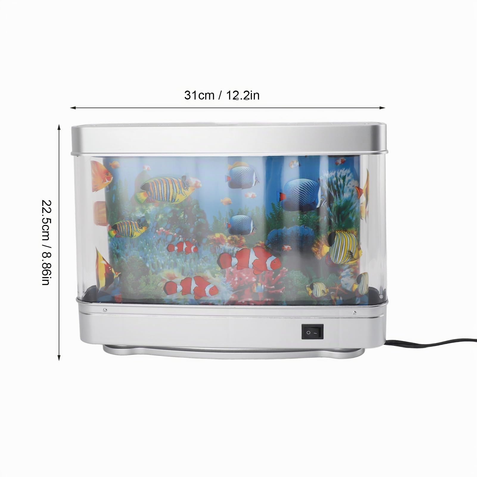ciciglow Faux Aquarium Mini Aquarium Lampe Décorative Blanc Boutons de Lumière Contrôle pour Enfants