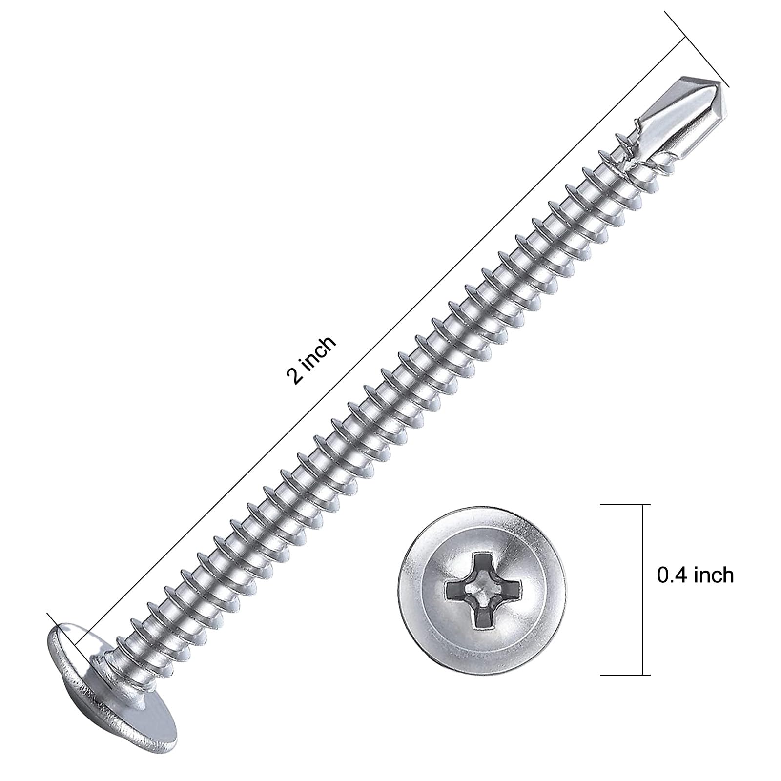 410 Stainless Steel Sheet Metal Screws - 100 Pack -2 410 Stainless Steel Sheet Metal Screws - 100 Pack -2