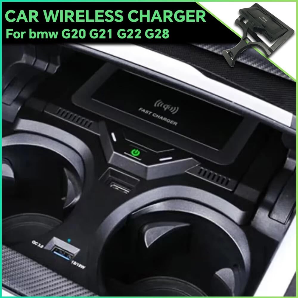 Chargeur sans fil de voiture adapté for BMW série 3 4 G20 G21 G22 G28 2019 2020 2021 2022, tapis de Charge rapide, support de téléphone, montage intérieur