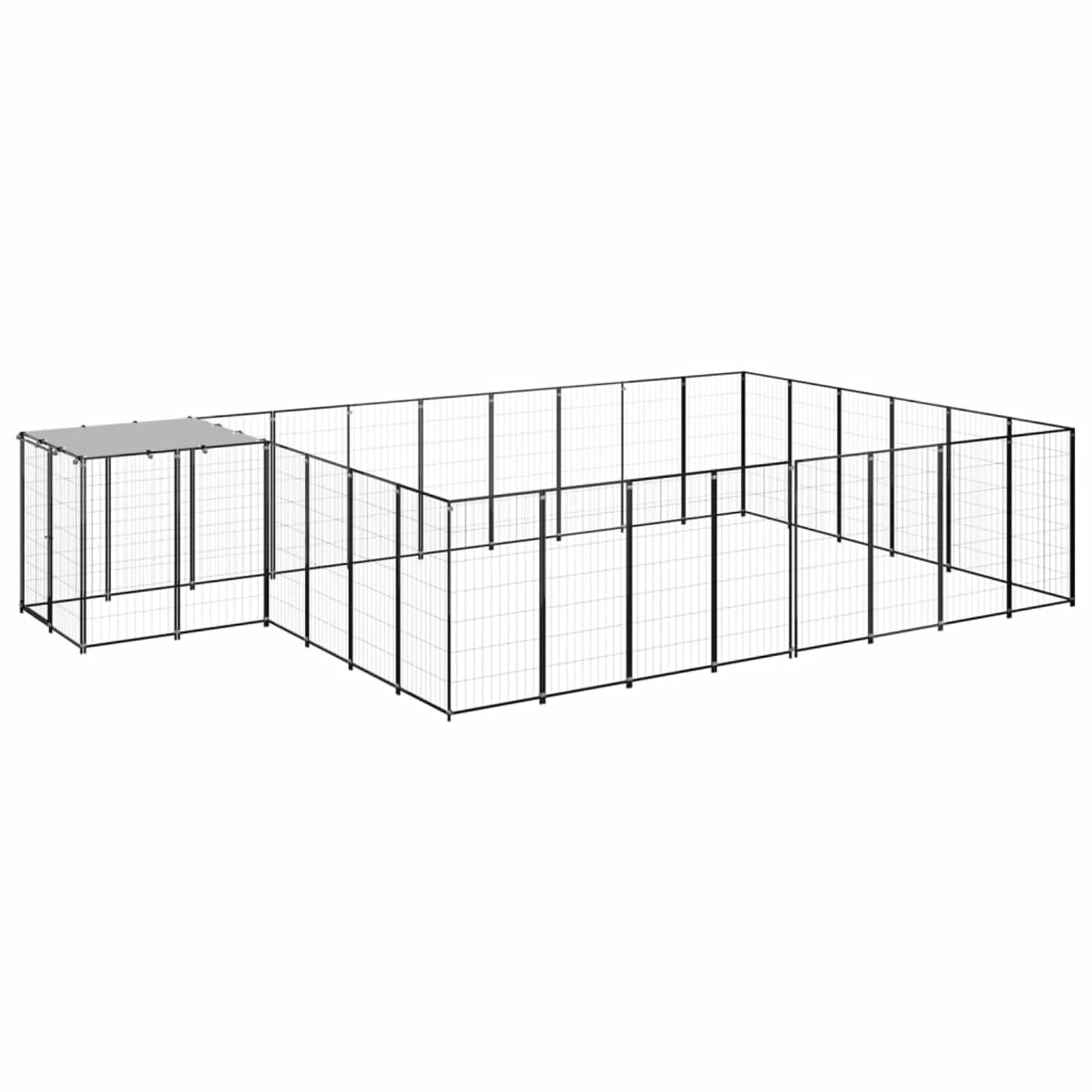 ZEYUAN Gabbia per Cani da Esterno Recinto per Cani Recinto per Cani da Esterno Gabbia Cane Gabbia per Cani Gabbia per Cani Nera 15,73 m² in Acciaio Er