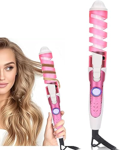 Miniatura 1 de Rizador y rizador de pelo en espiral, varita rizadora eléctrica, rizador para peinado, iones negativos que bloquean la humedad, 110-240 V, regalo