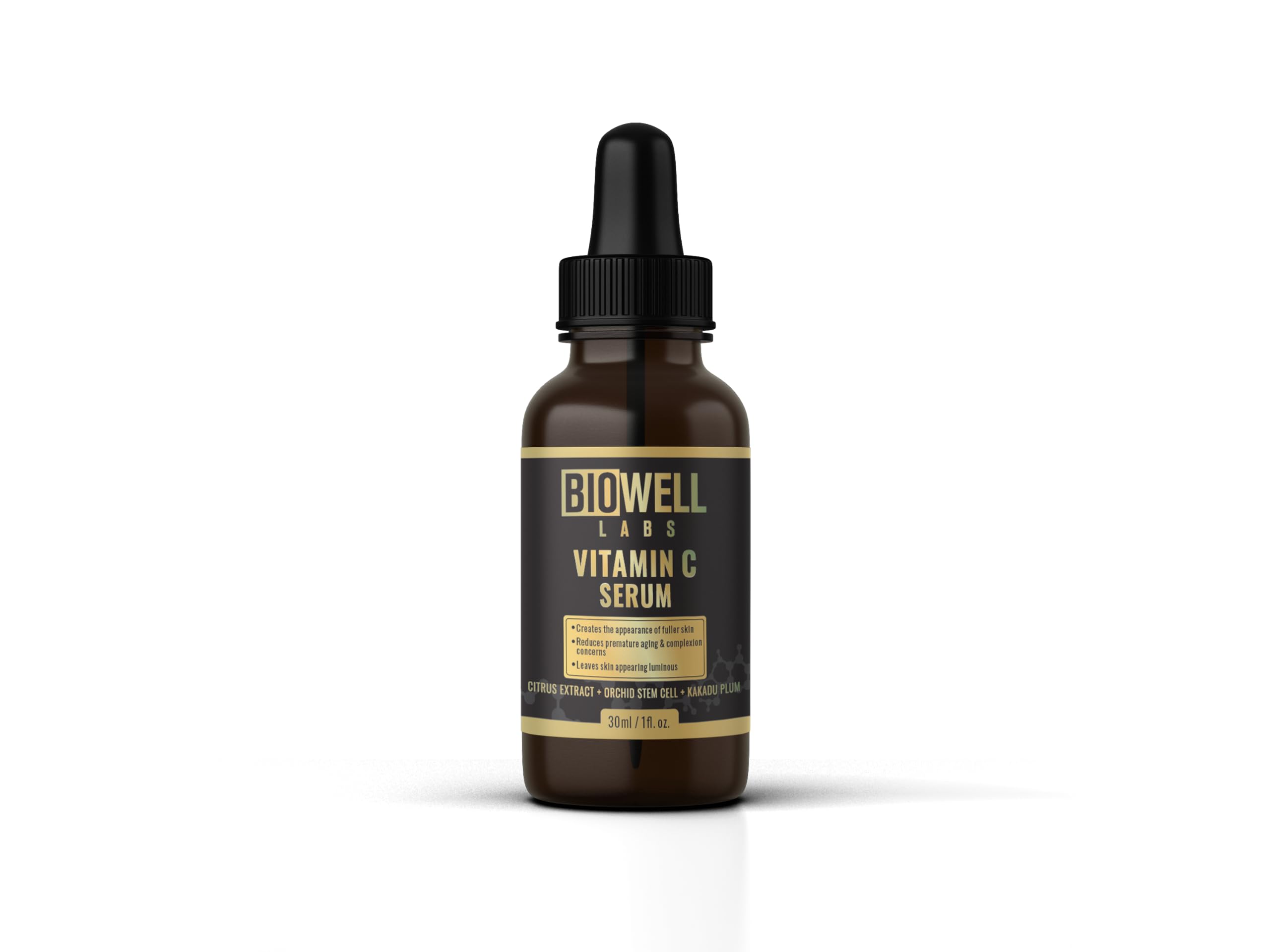 BioWell LabsVitamin C Serum - Vegan, Gluten-Free, Paraben-Free, Silicone-Free - Anti-Aging Formula with Hyaluronic Acid & Plant Extracts