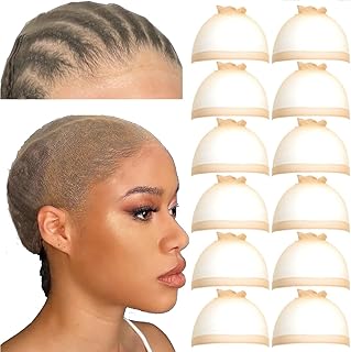 12 Pcs Transparent HD Wig Cap,Transparent HD Wig Caps for Women Wig Cap Stocking Cap Sheer Wig Cap Thin Nylon Cap HD Thin Wig Cap for Lace Front Wig Accessories for Women