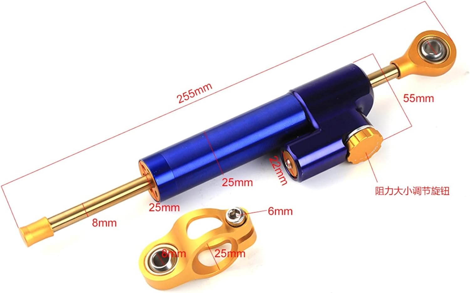 Motorcycle Adjustable Steering Damper Stabilizer For MSX125 For Ducati For Diavel For BMW R1200RT For Suzuki For GSXR 1000(Champagne)