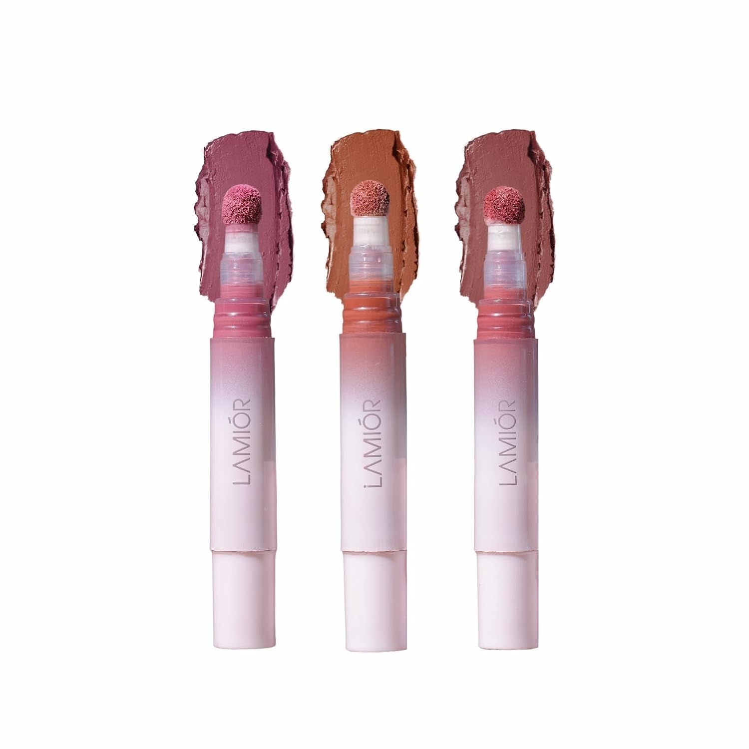 LAMIOR Blurry Fudgy Lip Tint – Combo of 3, Shade – Merry Berry | Ultra Velvety Matte | Transfer Proof & Hydrating Formula | Long-Lasting Lip Tint with Cushion Applicator | Vegan & Cruelty-Free