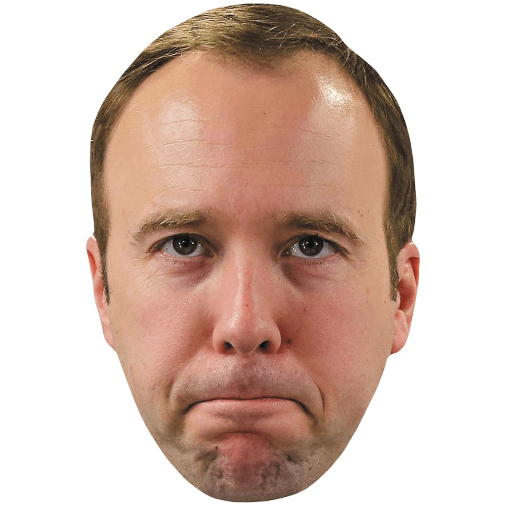 Celebrity Cutouts Lifelike Matt Hancock (Glum) Celebrity Mask, Flat Card Face, Fancy Dress Mask