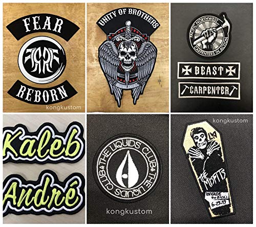 Custom Embroidered Name Tag Patch Motorcycle Biker Sew on Patches 3.5" x 1" (B)