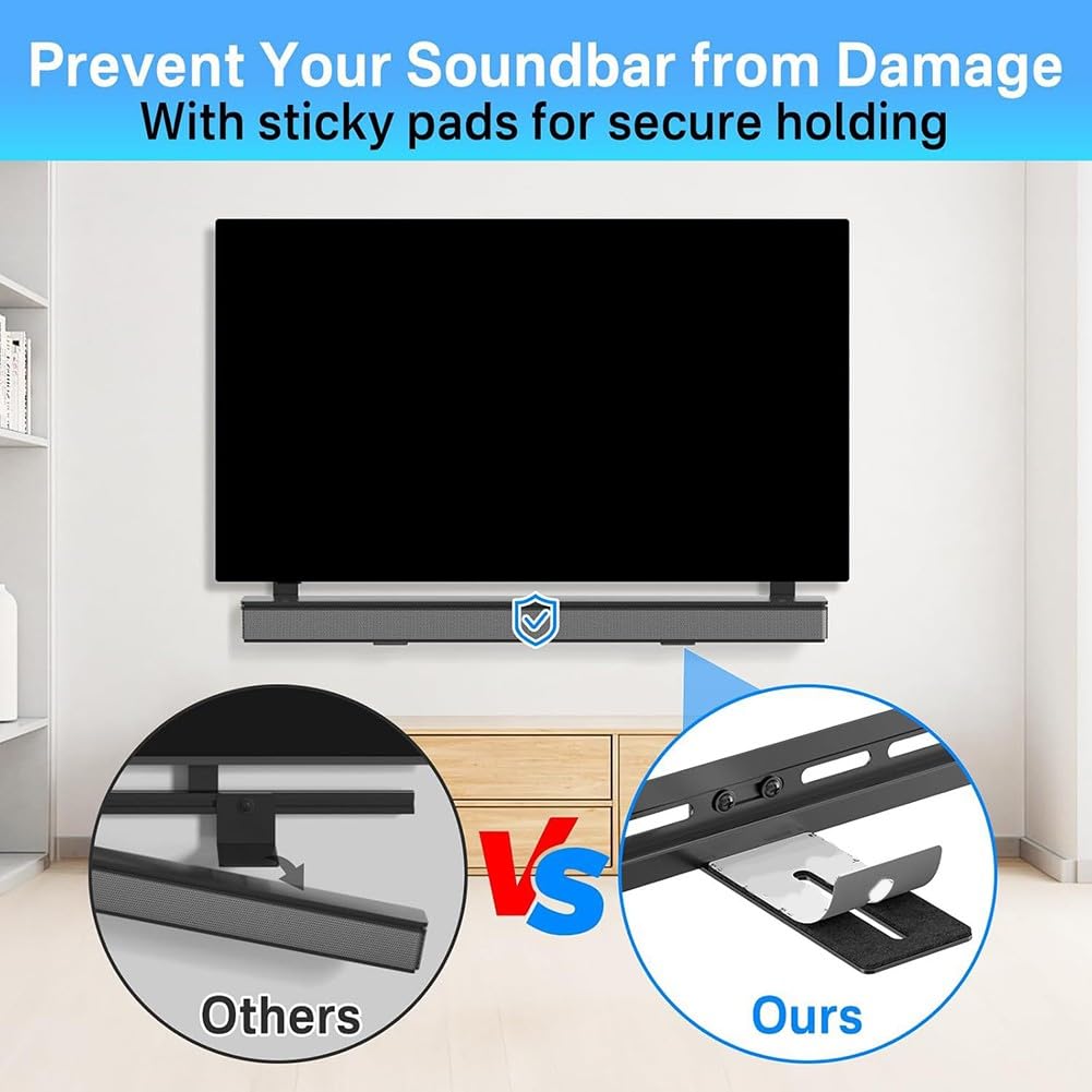 Supporto per soundbar da 5,1 a 31,5 pollici, robusta staffa in | Supporto per soundbar da 5,1-31,5 pollici per barre, per staffa in metallo resistente, supporta 15,9 kg, design antiscivolo