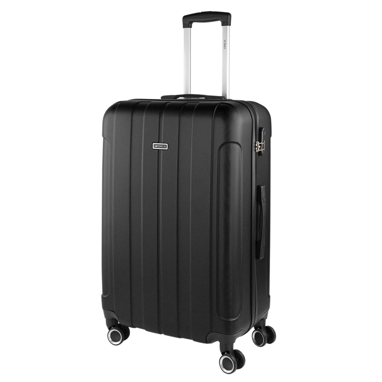 ITACA - Maletas Grandes De Viaje Rígidas Ligeras con 4 Doble Rueda 360° Maleta Grande 23 Kilos Alta Resistencia Maleta XL Duradera, Negro