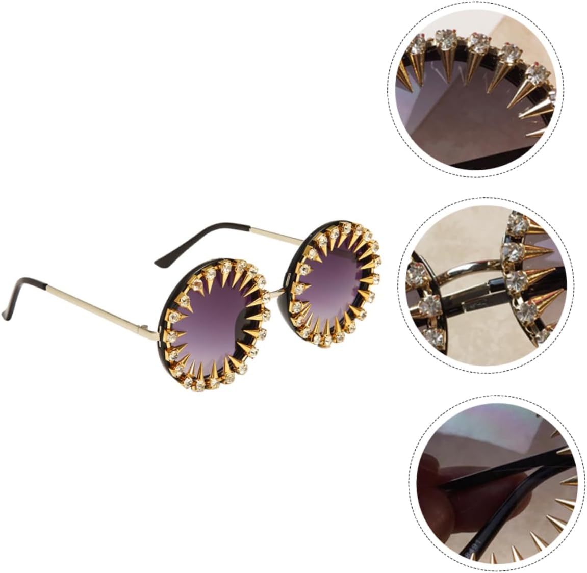 LIFKOME 1Set Retro Rivet Studded Sunglasses for Women Vintage Eyewear Props for Parties Summer Travel and present Giving Lightweight Fashionable Eyeglasses with Unique Design